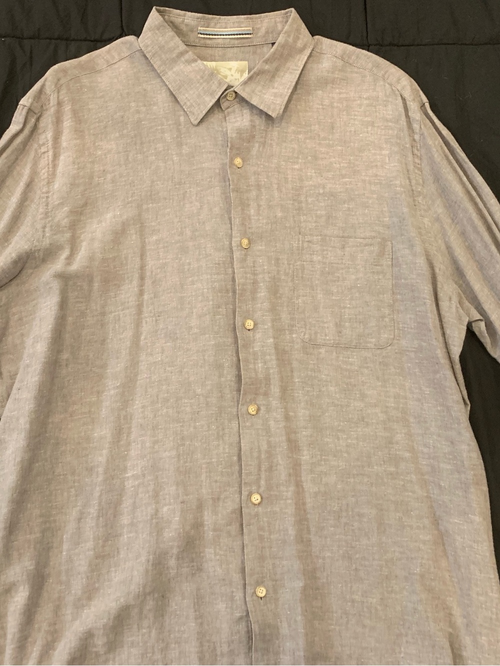 Tasso Elba Men's Light Gray Linen-Blend Button Down Shirt